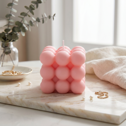 Pink Bubble Candle – Aesthetic & Decorative Scented Wax Candle
