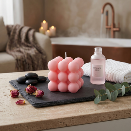 Pink Bubble Candle – Aesthetic & Decorative Scented Wax Candle