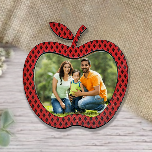 Red Apple Cutout Fridge Magnet Frame