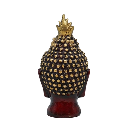 Red Gold Buddha Head Figurine | Buddha Head Statue | Gautam Buddha Head Idol