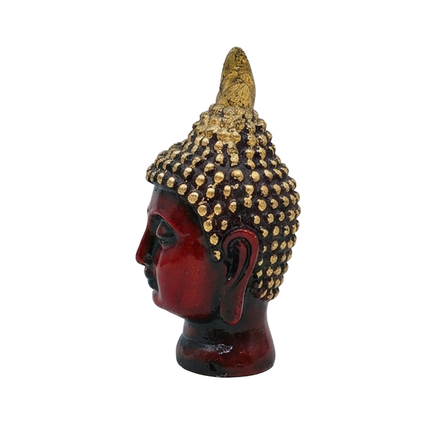 Red Gold Buddha Head Figurine | Buddha Head Statue | Gautam Buddha Head Idol