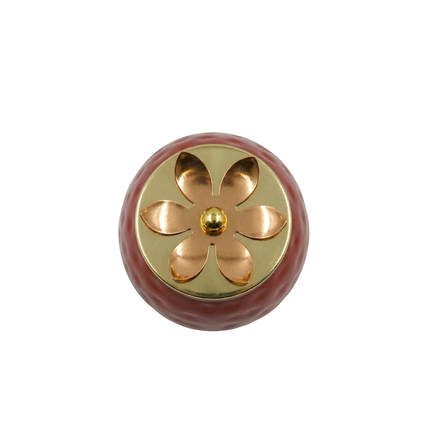 Rich Red Copper Jar with Floral Lid – Decorative Storage Container