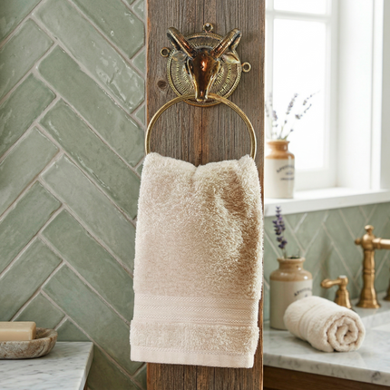 Ringed Lamb Head Towel Holder
