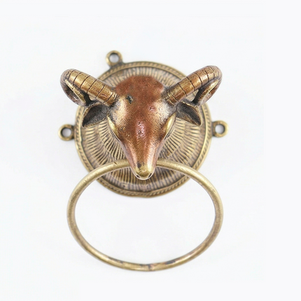 Ringed Lamb Head Towel Holder
