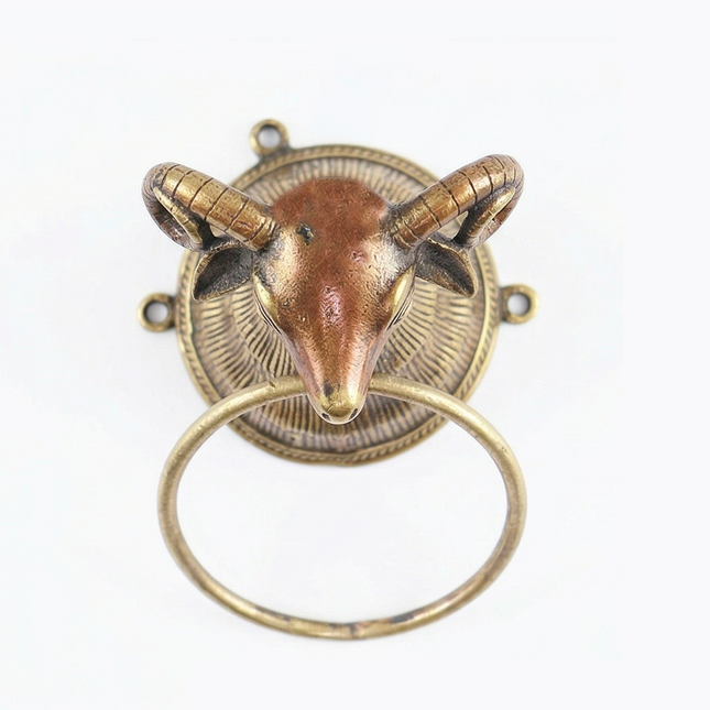 Ringed Lamb Head Towel Holder