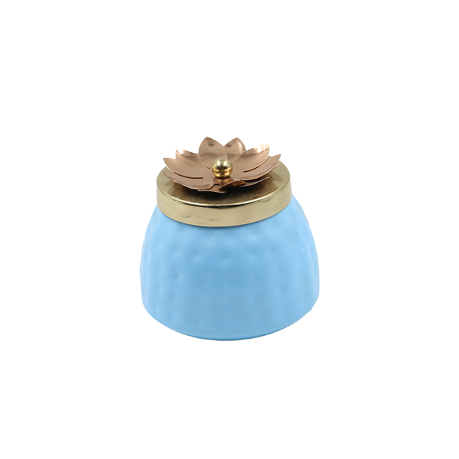 Copper Jar – Sky Blue Decorative Storage Container_b