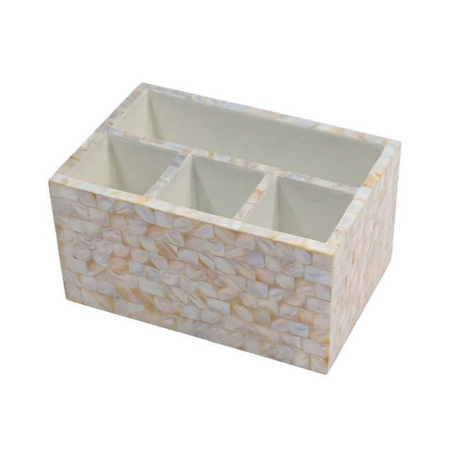 Luxury 4-Slot Mother of Pearl (MOP) Kitchen Organiser / Cutlery & Napkin Holder