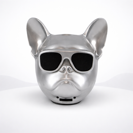 Bulldog Bluetooth Speaker – Silver Novelty Audio Gift_a