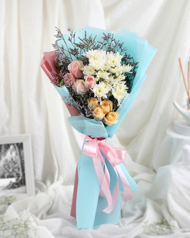 Sky Touch – Elegant Floral Ensemble