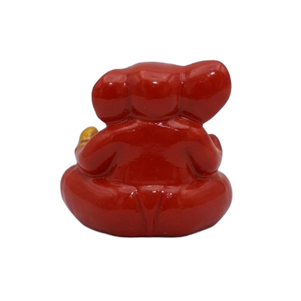Small Orange Ganesha Statue – Mini Lord Ganesha Idol | Vighnaharta Ganpati Figurine for Home & Office