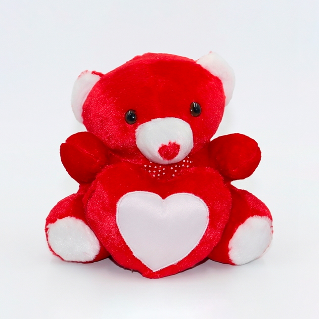 Soft Red Teddy with Custom Heart Photo Frame