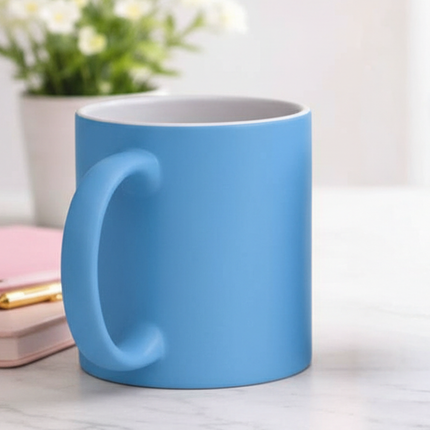 Stylish Matte Finish Blue Sublimation Ceramic Mug for Personalized Designs_c