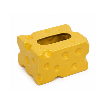 Cheese Design Tissue Box Holder | Yellow Decorative Tissue Dispenser for Home, Office & Dining Table