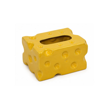 Cheese Design Tissue Box Holder | Yellow Decorative Tissue Dispenser for Home, Office & Dining Table