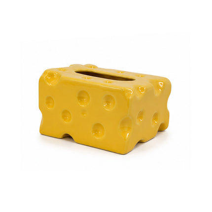 Cheese Design Tissue Box Holder | Yellow Decorative Tissue Dispenser for Home, Office & Dining Table