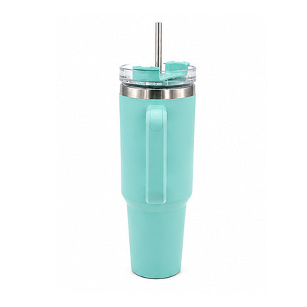 Mint Green Tumbler with Handle & Straw – Insulated Travel Mug, Spill-Resistant Lid, Large Capacity Stainless Steel Tumbler