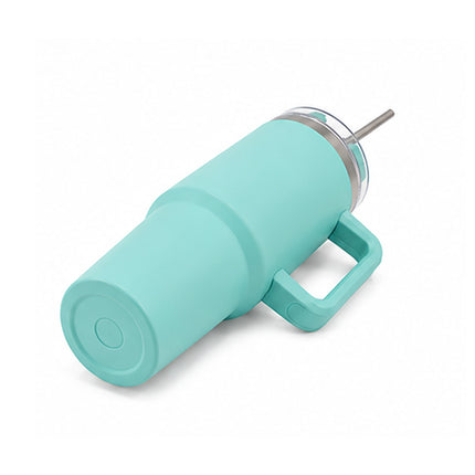 Mint Green Tumbler with Handle & Straw – Insulated Travel Mug, Spill-Resistant Lid, Large Capacity Stainless Steel Tumbler