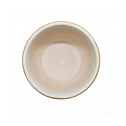 Designer Handcrafted Ceramic Pot with Gold Stripes and Sky Blue Base