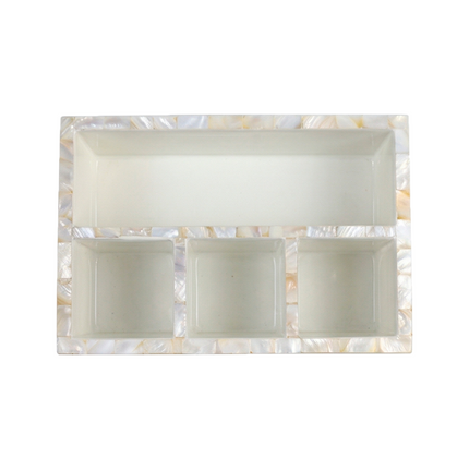 Luxury 4-Slot Mother of Pearl (MOP) Kitchen Organiser / Cutlery & Napkin Holder