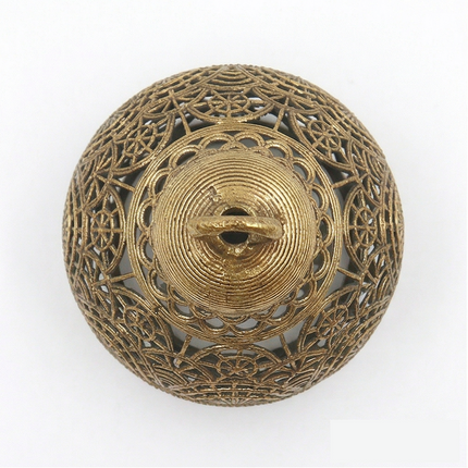Handcrafted Tribal Metal Lampshade with Intricate Cutwork – Vintage Gold Hanging Lantern