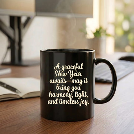 Personalized Happy New Year Ceramic Mug with Custom Name & Wishes