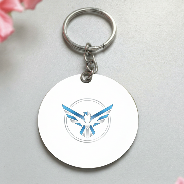 Sleek White Circular Keyring for Sublimation or Engraving_b