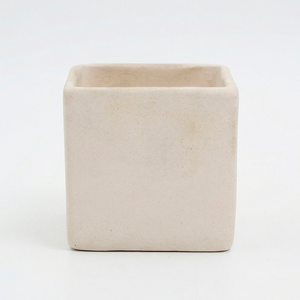 White Square Ceramic Planter – Modern Minimalist Pot
