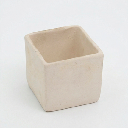 White Square Ceramic Planter – Modern Minimalist Pot