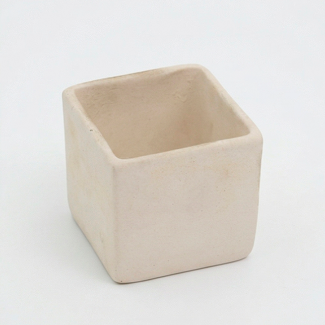 White Square Ceramic Planter – Modern Minimalist Pot