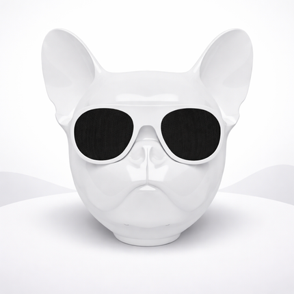 Bulldog Bluetooth Speaker – White Novelty Audio Gift_a