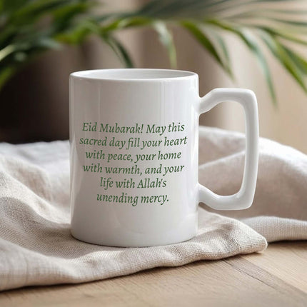 Personalized Eid Mubarak Ceramic Mug with Custom Name & Text