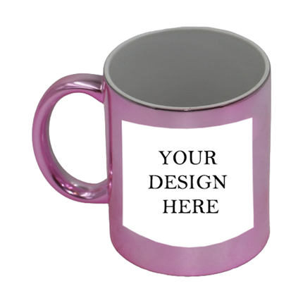 Shiny Metallic Pink Personalized Sublimation Mug