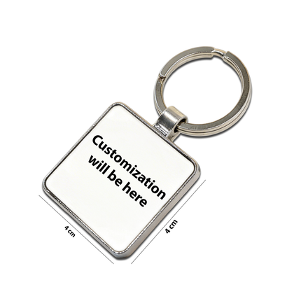 Premium Square Metal Keychain with Customizable Insert
