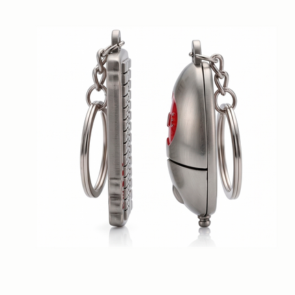 Couple Keyboard & Mouse Metal Keychain Set