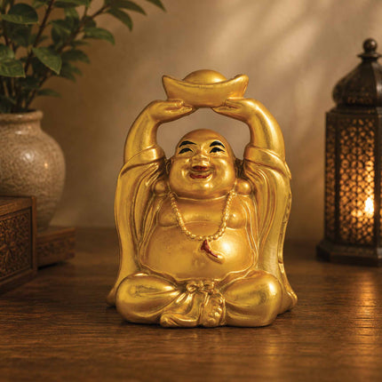 Laughing Buddha Decorative Showpiece | Feng Shui & Vastu Figurine for Happiness | Spiritual Gifts for Home, Office, Car