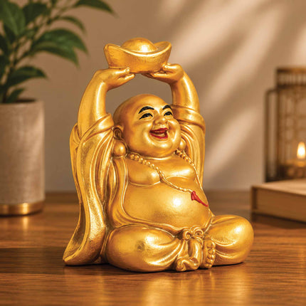 Laughing Buddha Decorative Showpiece | Feng Shui & Vastu Figurine for Happiness | Spiritual Gifts for Home, Office, Car