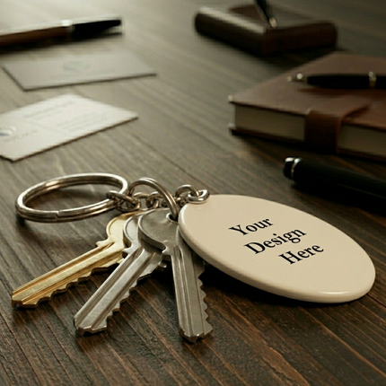 Personalised Oval Sublimation Keychain – Custom Print & Design