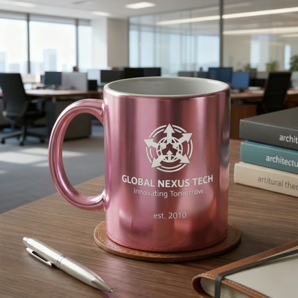 Shiny Metallic Pink Personalized Sublimation Mug