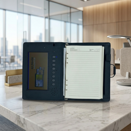 Premium Smart Executive Notebook with Built-in LCD Video Display and Writing Pad