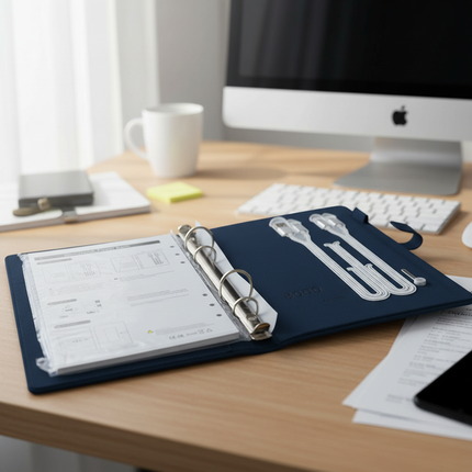 Smart Leather Organizer Notebook with Power Bank, USB Drive & Wireless Charging
