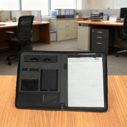 Premium Executive Organizer Folder with Handle | Built-in Notepad, Storage & USB Slot