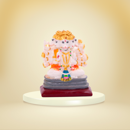 Panch Mukhi Bajrang Bali Hanuman Idol | Spiritual Decorative Showpiece for Home Temple, Office, and Gifts