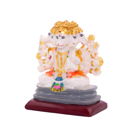 Panch Mukhi Bajrang Bali Hanuman Idol | Spiritual Decorative Showpiece for Home Temple, Office, and Gifts