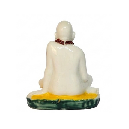 Swetambara Jain Monk Meditaing Miniature Idol - Resin Spiritual Showpiece