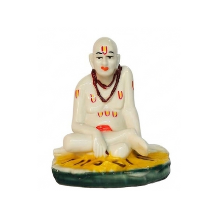 Swetambara Jain Monk Meditaing Miniature Idol - Resin Spiritual Showpiece