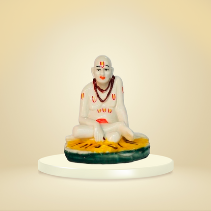 Swetambara Jain Monk Meditaing Miniature Idol - Resin Spiritual Showpiece