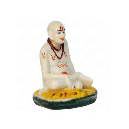 Swetambara Jain Monk Meditaing Miniature Idol - Resin Spiritual Showpiece