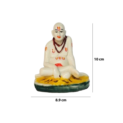 Swetambara Jain Monk Meditaing Miniature Idol - Resin Spiritual Showpiece