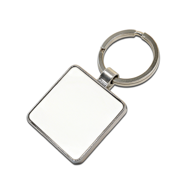 Premium Square Metal Keychain with Customizable Insert